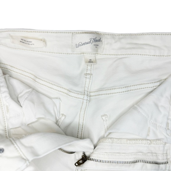 White Denim High Rise Skinny Jeans By Universal Threads - Picture 2 of 6